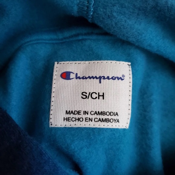 Champion blue & black Medium tie dye hoodie - Picture 4 of 4